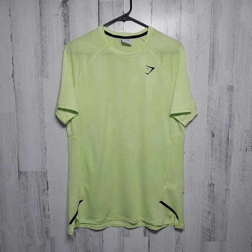 Gymshark Men's Large Yellow Short Sleeve Mesh Tee